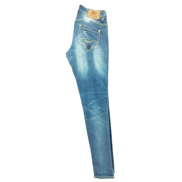 Ruba Cuori Faded Women's Jeans Size S Pistol leg Denim light Blue - Picture 11 of 11